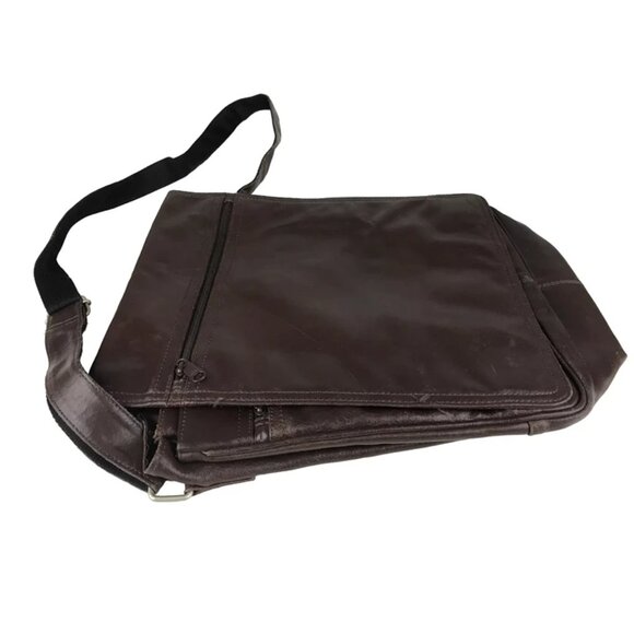 Wilsons Leather‎ Unisex Brown M. Julian Crossbody Strap Bag - Picture 3 of 8